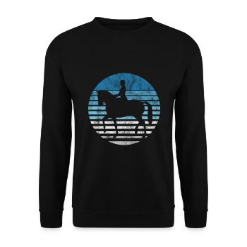 Dressage Cavalier de dressage Cheval d’équitation - Sweat-shirt Unisexe - noir - Devant - Alina (178cm) & Michal (187cm)