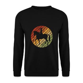 Dressur Dressurreiten Dressurreiter Reiten Pferd - Unisex Pullover - Schwarz - Vorne - Alina (178cm) & Michal (187cm)