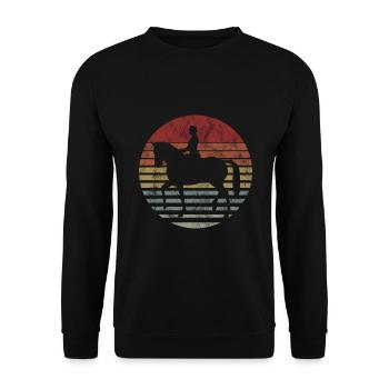 Dressage Cavalier de dressage Cheval d’équitation - Sweat-shirt Unisexe - noir - Devant - Alina (178cm) & Michal (187cm)