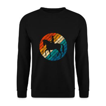 Dressage Cavalier de dressage Cheval d’équitation - Sweat-shirt Unisexe - noir - Devant - Alina (178cm) & Michal (187cm)