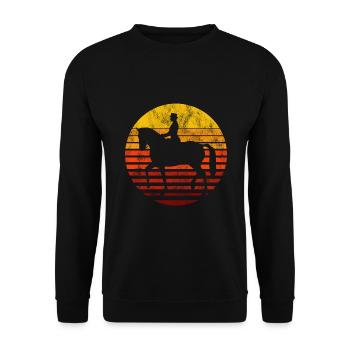 Dressage Cavalier de dressage Cheval d’équitation - Sweat-shirt Unisexe - noir - Devant - Alina (178cm) & Michal (187cm)