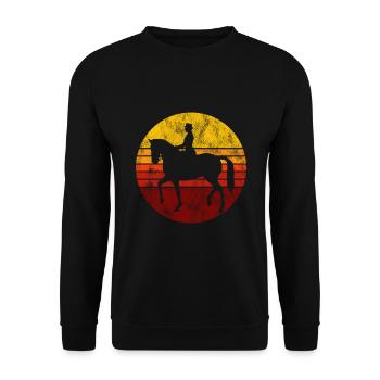 Dressur Dressurreiten Dressurreiter Reiten Pferd - Unisex Pullover - Schwarz - Vorne - Alina (178cm) & Michal (187cm)