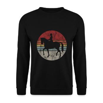 Dressur Dressurreiten Dressurreiter Reiten Pferd - Unisex Pullover - Schwarz - Vorne - Alina (178cm) & Michal (187cm)