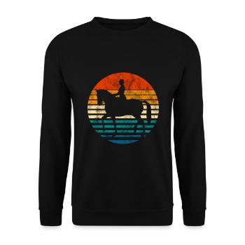 Dressage Cavalier de dressage Cheval d’équitation - Sweat-shirt Unisexe - noir - Devant - Alina (178cm) & Michal (187cm)