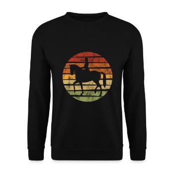 Dressur Dressurreiten Dressurreiter Reiten Pferd - Unisex Pullover - Schwarz - Vorne - Alina (178cm) & Michal (187cm)