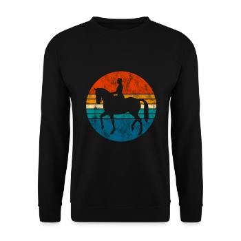 Dressage Cavalier de dressage Cheval d’équitation - Sweat-shirt Unisexe - noir - Devant - Alina (178cm) & Michal (187cm)