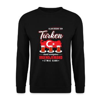 Türkei Türke Türke Türkischer Schwarze Tee - Unisex Pullover - Schwarz - Vorne - Alina (178cm) & Michal (187cm)
