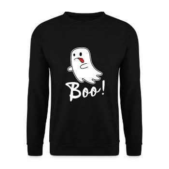 Little Ghost Witching Hour Halloween Ghost - Unisex Sweatshirt - black - Front - Alina (178cm) & Michal (187cm)