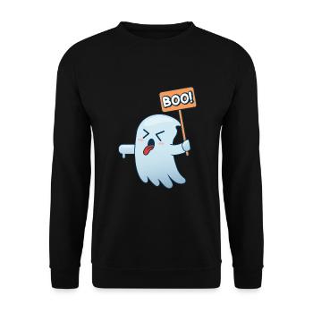 Little Ghost Witching Hour Halloween Ghost - Unisex Sweatshirt - black - Front - Alina (178cm) & Michal (187cm)
