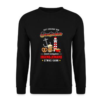 Deutschland Deutscher Deutsches Bier Brezel - Unisex Pullover - Schwarz - Vorne - Alina (178cm) & Michal (187cm)
