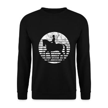 Dressur Dressurreiten Dressurreiter Reiten Pferd - Unisex Pullover - Schwarz - Vorne - Alina (178cm) & Michal (187cm)