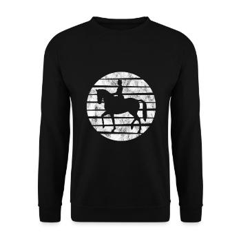 Dressage Cavalier de dressage Cheval d’équitation - Sweat-shirt Unisexe - noir - Devant - Alina (178cm) & Michal (187cm)