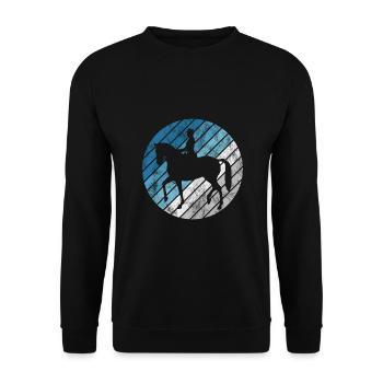 Dressur Dressurreiten Dressurreiter Reiten Pferd - Unisex Pullover - Schwarz - Vorne - Alina (178cm) & Michal (187cm)
