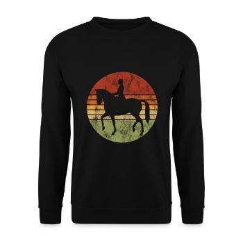 Dressage Cavalier de dressage Cheval d’équitation - Sweat-shirt Unisexe - noir - Devant - Alina (178cm) & Michal (187cm)