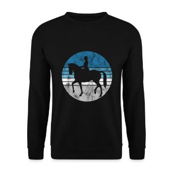 Dressage Cavalier de dressage Cheval d’équitation - Sweat-shirt Unisexe - noir - Devant - Alina (178cm) & Michal (187cm)