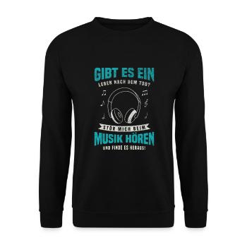 Musik Kopfhörer Musiker Konzert Musikant Musik - Unisex Pullover - Schwarz - Vorne - Alina (178cm) & Michal (187cm)