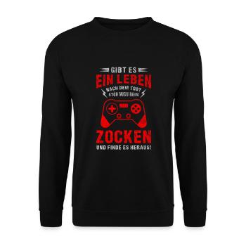 Controller Videospiel Zocker Gamer Computerspiel - Unisex Pullover - Schwarz - Vorne - Alina (178cm) & Michal (187cm)