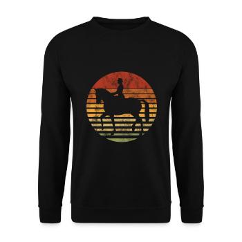 Dressage Cavalier de dressage Cheval d’équitation - Sweat-shirt Unisexe - noir - Devant - Alina (178cm) & Michal (187cm)