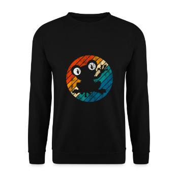 Frosch Frösche Geschenk für Kinder Lustig Witzig - Unisex Pullover - Schwarz - Vorne - Alina (178cm) & Michal (187cm)