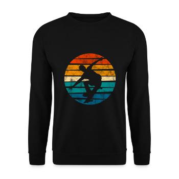 Skateboarder Skateboard Skater Skate Skateing - Sweat-shirt Unisexe - noir - Devant - Alina (178cm) & Michal (187cm)