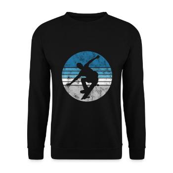 Skateboarder Skateboard Skater Skate Skateing - Sweat-shirt Unisexe - noir - Devant - Alina (178cm) & Michal (187cm)