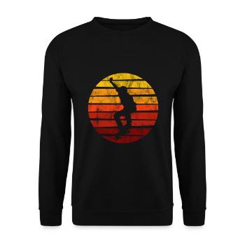 Skateboarder Skateboard Skater Skate Skateing - Sweat-shirt Unisexe - noir - Devant - Alina (178cm) & Michal (187cm)