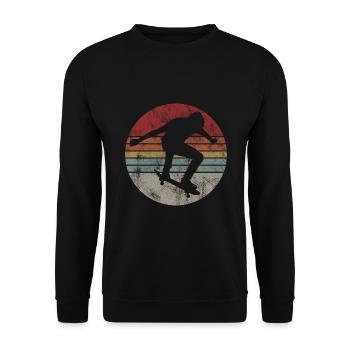 Skateboarder Skateboard Skater Skate Skateing - Unisex Pullover - Schwarz - Vorne - Alina (178cm) & Michal (187cm)