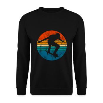 Skateboarder Skateboard Skater Skate Skateing - Sweat-shirt Unisexe - noir - Devant - Alina (178cm) & Michal (187cm)