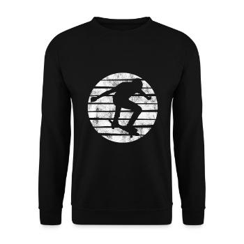 Skateboarder Skateboard Skater Skate Skateing - Unisex Sweatshirt - black - Front - Alina (178cm) & Michal (187cm)