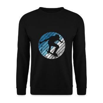 Skateboarder Skateboard Skater Skate Skateing - Unisex Sweatshirt - black - Front - Alina (178cm) & Michal (187cm)