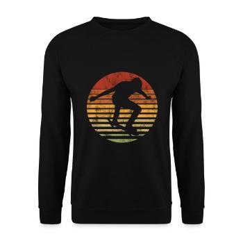 Skateboarder Skateboard Skater Skate Skateing - Sweat-shirt Unisexe - noir - Devant - Alina (178cm) & Michal (187cm)
