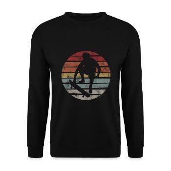 Skateboarder Skateboard Skater Skate Skateing - Unisex Sweatshirt - black - Front - Alina (178cm) & Michal (187cm)