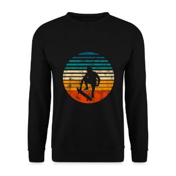 Skateboarder Skateboard Skater Skate Skateing - Sweat-shirt Unisexe - noir - Devant - Alina (178cm) & Michal (187cm)