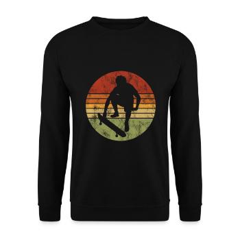 Skateboarder Skateboard Skater Skate Skateing - Sweat-shirt Unisexe - noir - Devant - Alina (178cm) & Michal (187cm)