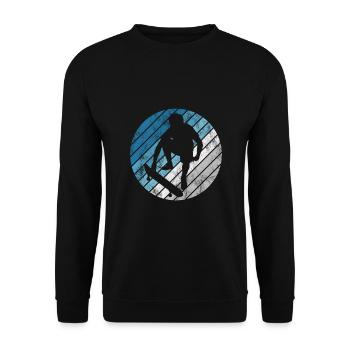 Skateboarder Skateboard Skater Skate Skateing - Unisex Pullover - Schwarz - Vorne - Alina (178cm) & Michal (187cm)