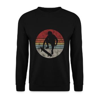 Skateboarder Skateboard Skater Skate Skateing - Sweat-shirt Unisexe - noir - Devant - Alina (178cm) & Michal (187cm)