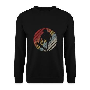 Skateboarder Skateboard Skater Skate Skateing - Unisex Pullover - Schwarz - Vorne - Alina (178cm) & Michal (187cm)