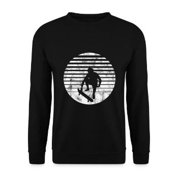 Skateboarder Skateboard Skater Skate Skateing - Sweat-shirt Unisexe - noir - Devant - Alina (178cm) & Michal (187cm)