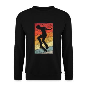 Skateboarder Skateboard Skater Skate Skateing - Unisex Sweatshirt - black - Front - Alina (178cm) & Michal (187cm)