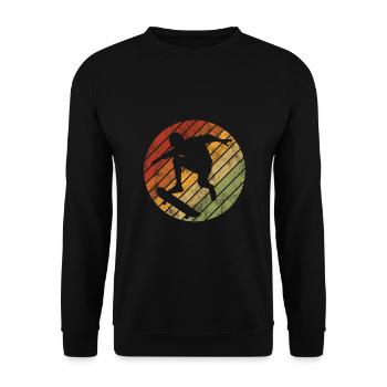 Skateboarder Skateboard Skater Skate Skateing - Unisex Pullover - Schwarz - Vorne - Alina (178cm) & Michal (187cm)