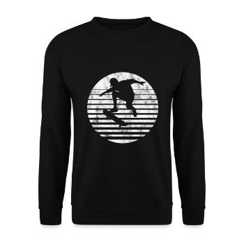 Skateboarder Skateboard Skater Skate Skateing - Unisex Sweatshirt - black - Front - Alina (178cm) & Michal (187cm)