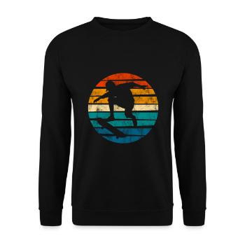 Skateboarder Skateboard Skater Skate Skateing - Unisex Pullover - Schwarz - Vorne - Alina (178cm) & Michal (187cm)