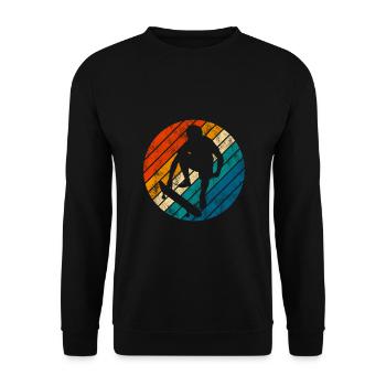 Skateboarder Skateboard Skater Skate Skateing - Unisex Pullover - Schwarz - Vorne - Alina (178cm) & Michal (187cm)