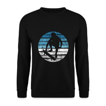 Skateboarder Skateboard Skater Skate Skateing - Unisex Pullover - Schwarz - Vorne - Alina (178cm) & Michal (187cm)