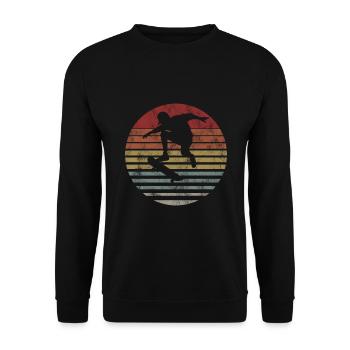 Skateboarder Skateboard Skater Skate Skateing - Sweat-shirt Unisexe - noir - Devant - Alina (178cm) & Michal (187cm)