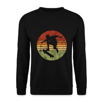 Skateboarder Skateboard Skater Skate Skateing - Unisex Pullover - Schwarz - Vorne - Alina (178cm) & Michal (187cm)