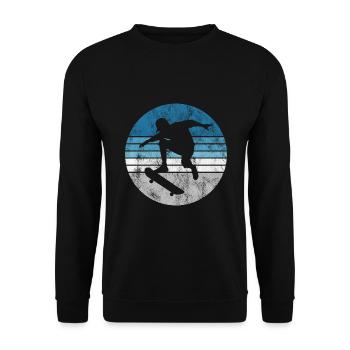 Skateboarder Skateboard Skater Skate Skateing - Sweat-shirt Unisexe - noir - Devant - Alina (178cm) & Michal (187cm)