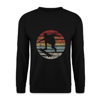 Skateboarder Skateboard Skater Skate Skateing - Sweat-shirt Unisexe - noir - Devant - Alina (178cm) & Michal (187cm)