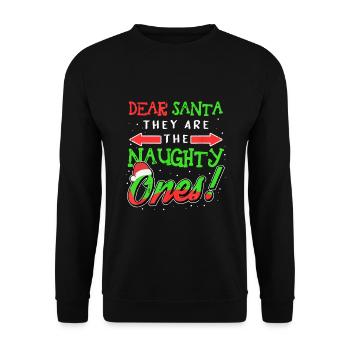 Cher Père Noël, vous êtes les vilains - Sweat-shirt Unisexe - noir - Devant - Alina (178cm) & Michal (187cm)