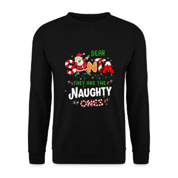 Cher Père Noël, vous êtes les vilains - Sweat-shirt Unisexe - noir - Devant - Alina (178cm) & Michal (187cm)